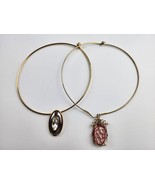 (2) Collar Wire Necklaces 1- Givenchy Silver/Gold Crystal Charm 1-Unsign... - £43.54 GBP