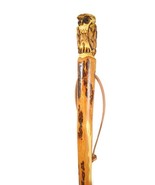 Walking Stick with Owl Carving in Hardwood, Strong Kiln Dried Hiking Sta... - £54.90 GBP