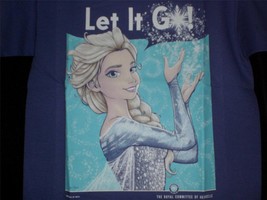 Tee Fury Frozen Youth Medium &quot;By Royal Decree&quot; Elsa Tribute Shirt Purple - £9.71 GBP