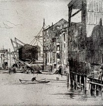 Free Trade Wharf Etching Print 1922 James McNeill Whistler 5th State Art SmDwC3 - £23.80 GBP