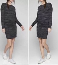 Athleta Beyond Soft Avenues Large Long Sleeve Dress Brushed Spacedye Gray Knit - £14.89 GBP