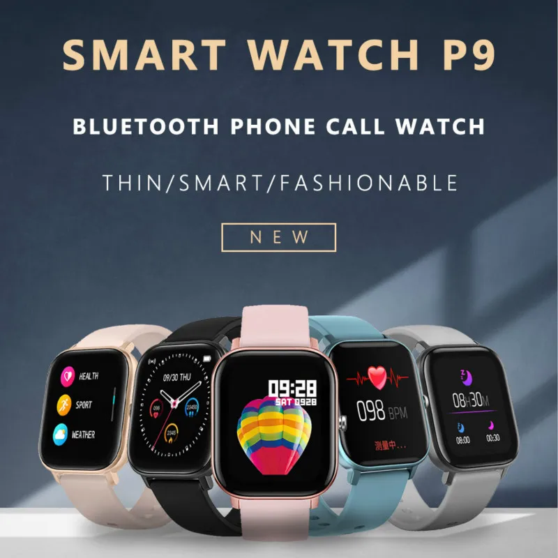 UTELITE NEW P9 Smart Watch 1.54 inch Bluetooth Call DIY Watch Face IP67 Waterpro - £150.48 GBP
