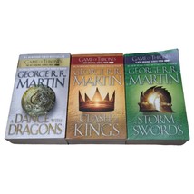Lot 3 George RR Martin A Game of Thrones Clash Kings Storm Swords Dance Dragons - £6.37 GBP