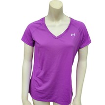 Under Armour shirt Small Petite Purple Heat Gear Fitted Athletic Top - £11.74 GBP