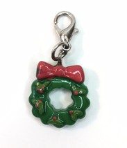 Clip on Charm Christmas Holiday Green Christmas Wreath for Bracelet - £5.50 GBP