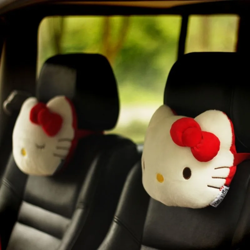 Sanrio Hello Kitty Plush Car Neck Headrest Pillow Car Accessories Soft Stuffed - £16.48 GBP