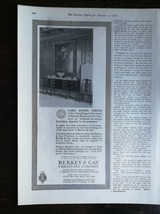Vintage 1917 Berkey &amp; Gay Furniture Company Full Page Original Ad 222 - £5.42 GBP