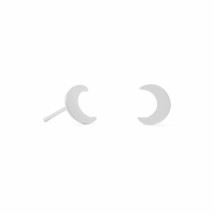 Solid 925 Sterling Silver Crescent Moon Stud Plain Earrings Party Jewelry Gift - £57.53 GBP