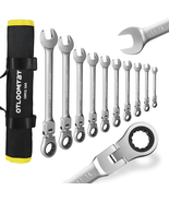 10PCS 1/4-3/4 in SAE Industrial Grade Flex-Head Ratcheting Wrench Set fo... - €35,33 EUR