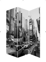 48 X 72 Multi Color Wood Canvas New York City  Screen - $773.68 CAD
