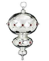 Waterford Lismore Spire Ornament 2012 Silverplate with Red Crystals #158558 New - £27.44 GBP