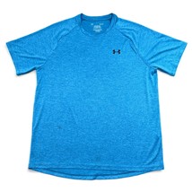 Under Armour Tech Tee Men Large Blue Short Sleeve Breathable Heat Gear Loose Fit - £7.19 GBP