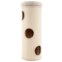49 Inch Elevated Cat Cave 4-Story Cat House for Multiple Cats-Beige - Color: Bei - $148.99