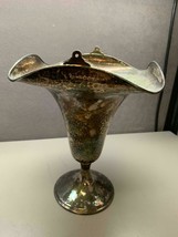 Vintage Sheffield Reproduction Hammered Silver Plate Flower Basket Vase ... - $47.02