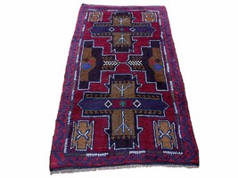 2&#39; 10&quot; X 4&#39; 9&quot; Vintage Handmade Tribal Wool Rug Balouchi Rug Afghan Rug ... - $241.20