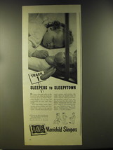 1946 Hanes Merrichild Sleepers Ad - Track 1 Sleepers to Sleepytown - $18.49