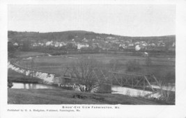 Farmington Maine~Birds Eye View + Congregational Church~Lot Of 2 1900s Postcard - £7.53 GBP