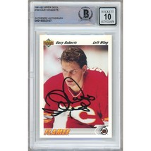 Gary Roberts Calgary Flames Signed 1991 Upper Deck Hockey BGS Gem Auto 10 Slab - £63.19 GBP