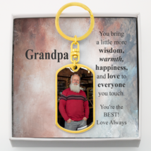 To Grandpa Personalized Wonderful Grandpa Message Dog Tag Pendant Keychain Stai - £33.35 GBP+