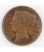 1845 STRAITS SETTLEMENTS QUEEN VICTORIA 1/2 CENT VERY FINE COIN - $1,225.48 MXN