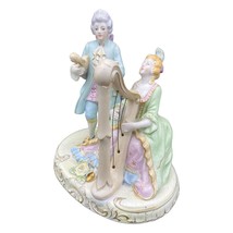 Vintage OK Japan Victorian Bisque Porcelain Figurine 6&quot;x5&quot; - £23.35 GBP