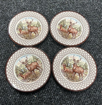 Royal Stafford Set Of 4 Stag Deer Salad Plates New Victorian New - £50.98 GBP