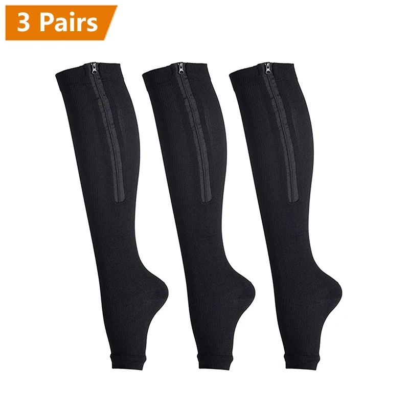 Brothock Zipper Compression So 1/2/3/5 Pairs Calf Knee High Stoc Open Toe Medica - £78.48 GBP