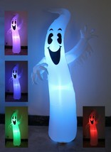 8 Foot Halloween Inflatable Ghost COLOR LED Lights Patio Yard Decoration Blowup - £52.27 GBP