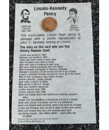 Red Unc 1964 Lincoln Kennedy Penny Astonishing Coincidences JFK Cent Car... - $12.29 CAD