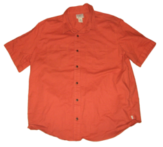 L.L.Bean Orange Short Sleeved Button Down Shirt Mens Size L - $14.83