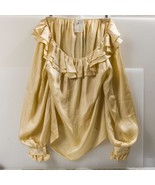 Chanel Drop Shoulder Long Sleeve Silk Blouse w/ Ruffled Neckline &amp; Wrists - £307.50 GBP