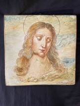 Unique Prof Alfredo Santarelli; Tuile Avec Tête De Christ. Signed. 10 x ... - £1,173.42 GBP