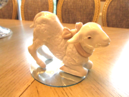 Lladro Figurine 6547 Baby Girl Lamb with Pink Bow 1997 Daisa Spain 5.75&quot;W - $122.76