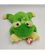 Ty Pillow Pals Ribbit Frog Plush Green Yellow 14&quot; Soft Stuffed Animal Re... - $9.89