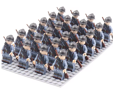 WW2 24pcs/Lot Military Soldiers Building Blocks Figures Bricks Toys France Army
