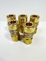 5-Milton M Style Brass Pneumatic Air 1/4” Body Kwik Quick Coupler X 3/8"... - $33.99