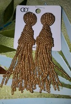 &quot;OSCAR DE LA RENTA&quot; STYLE STUNNING GOLD BEAD TASSEL EARRING - $78.21