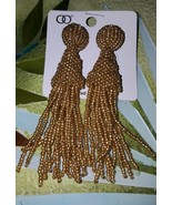 &quot;OSCAR DE LA RENTA&quot; STYLE STUNNING GOLD BEAD TASSEL EARRING - $108.50 CAD