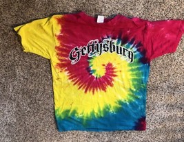 Gettysburg Red Blue Yellow Tie Dyed T-Shirt Adult Size Large Pride - £7.78 GBP