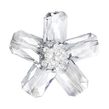 Shimmering Prism of  Clear White Glass Floral Statement Brooch Pin - £11.95 GBP