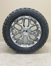 Chevy 20&quot; Snowflake Chrome Wheels 33x12.50 MT Tires For Silverado Tahoe Suburban - £1,946.83 GBP