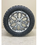 Chevy 20&quot; Snowflake Chrome Wheels 33x12.50 MT Tires For Silverado Tahoe ... - £1,935.33 GBP