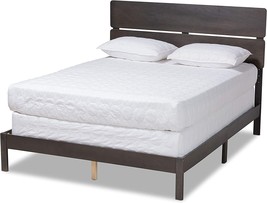 (Box Spring Required) Full, Dark Greyish Oak Baxton Studio Beds. - $190.94