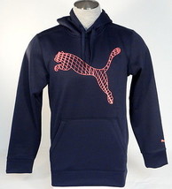 Puma Cell Dark Blue &amp; Coral Pullover Hooded Sweatshirt Hoodie Men&#39;s NWT - £63.20 GBP