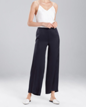 New NWT $195 M Designer Josie Natori Silk Pants Dark Black Key Crop Capri - £152.41 GBP