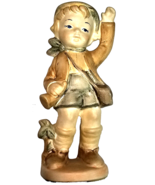 Vintage 70s Boy Figure Holding Horn Waving Inspired by Hummel Goebel 6.7... - $20.55 CAD