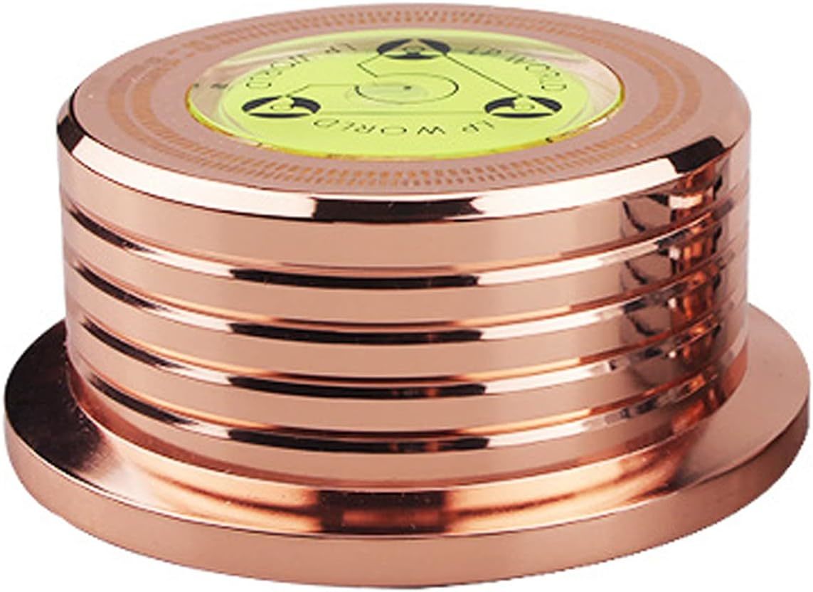 Record Stabilizer Weight Lp Weight 10.5Oz Turntable Weight Bubble Level, Gold  			