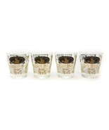 Vintage set of 4 Whiskey Glass Roman Egyptian Design Gold And Black Heav... - $24.72