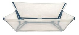 Stokke Flexi Bath Folding Baby Bathtub White Blue w/ Newborn Support No Plug image 5