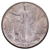 1945 50C Marche Liberty Demi Dollar En Choix Bu État Excellent Oeil Appeal - $55.09